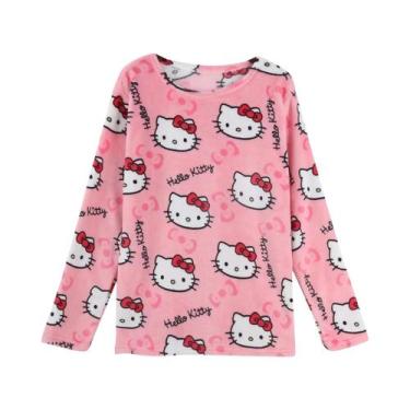 Imagem de Camisola De Inverno Feminina Plush Hello Kitty Kawaii Cartoon Quente E