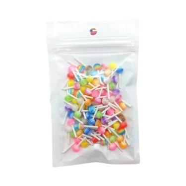 Imagem de Acessórios De Unhas Em Forma De Pirulito 3D Coloridos Kawaii 20pcs Dec