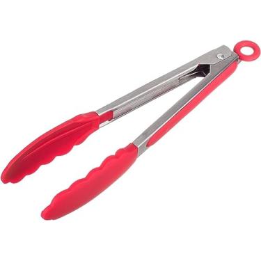 Imagem de Pinça Pegador Culinário Silicone 30 Cm Multiuso Inox Fritura (Vermelho)