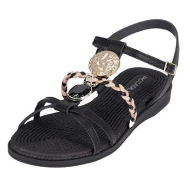 Imagem de Sandália Feminina Rasteira Flatform Metalizado Piccadilly-Feminino