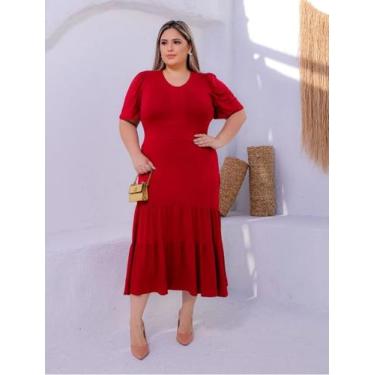 Imagem de Vestido MIDI Plus Size Três Marias Petra Moda Evangélica Feminina - Mi