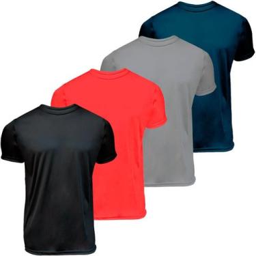 Imagem de Kit 4 camisas manga curta gola redonda Dryfit UV Plus Size - EX311, 1,