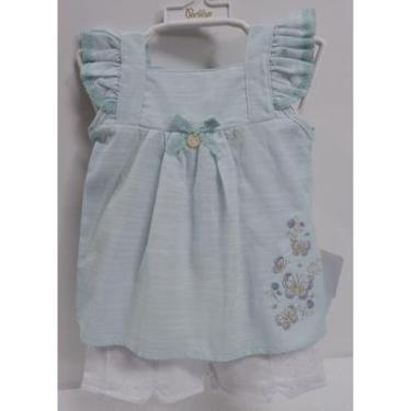 Imagem de Conjunto Bebê Menina Blusa Bordada + Shorts Paraiso 15430-Feminino