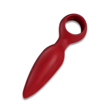 Imagem de Plug Anal Cônico 10 x 2,0cm Acessório Erótico Unissex Dilatador Cônico Macio Com Puxador PL41 (VERMELHO)