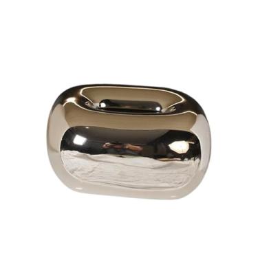 Imagem de ＫＬＫＣＭＳ Porta-lenços decorativo com capa, elegante e decorativo para mesa, porta-guardanapos para cozinha, viagens, carro e, Prata