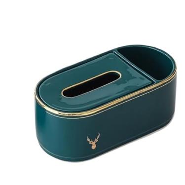 Imagem de x3anggyt5 Caixa de lenços de papel de cerâmica com organizador de bolso lateral multifuncional para controle remoto de cosméticos caneta lápis - caixa de armazenamento de lenços de mesa porta-lenços