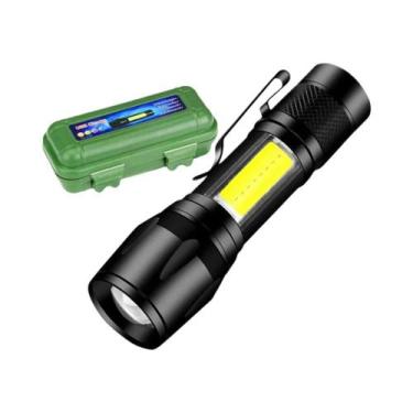 Imagem de Lanterna LED Mini Portátil Recarregável Por USB Luz COB Lanterna Teles