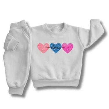 Imagem de Conjunto Moletom Infantil de Frio para Menina Grosso Peluciado Roupa d