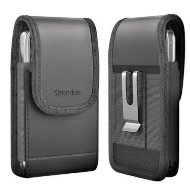 Imagem de Stronden Coldre para Samsung Galaxy S24, S23, S22, S21, S20 (não Plus ou Ultra) - Coldre de couro com clipe de cinto, bolsa com fecho magnético, com suporte para cartão embutido (serve para Otterbox
