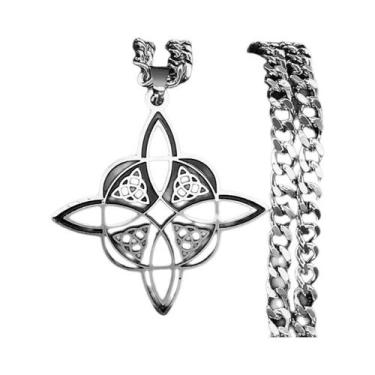 Imagem de Colar Masculino Viking Nó Celta Pingente De Aço Inoxidável Odin Gótico