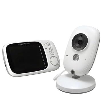 Imagem de Babá Eletrônica para Bebê com Câmera Tela 3,2" Visão Noturna 10m Infravermelha Áudio Bidirecional Sensor de Som VOX Temperatura Canções