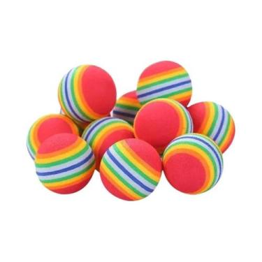 Imagem de Bola De Brinquedo Colorida Elástica Arco-Íris Para Gatos 10-100x Resis