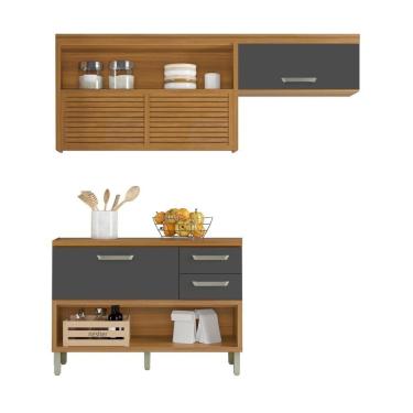 Imagem de Cozinha 2 Peças 100% Mdf Princesa Nesher Freijó/grafite