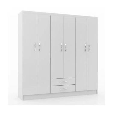Imagem de Guarda-roupa Casal 6 Portas 2 Gavetas Atalaia - Branco
