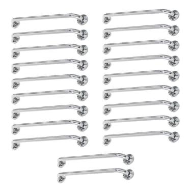 Imagem de Alça De Apoio Inox Barra 80cm20 Unidades Idoso Deficiente Segurança Resistente Banheiro Box Quarto