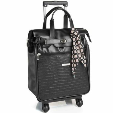 Imagem de Mala de Bordo 10kg C/ Rodinhas e Espaço P/ Notebook Viccina, Preto