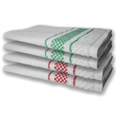 Imagem de 4 Panos De Prato Atoalhado Felpudo Premium Vermelho+verde