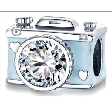 Imagem de Berloque Separador Câmera Foto Fotografia Prata com Zircônia - Candeva