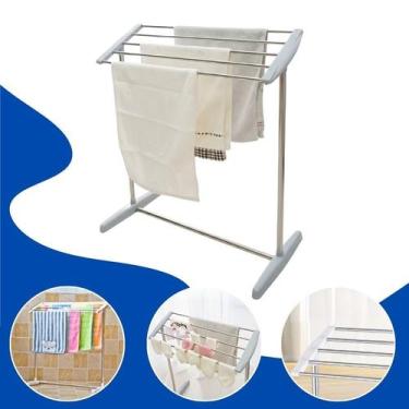 Imagem de Varal De Chão Para Toalhas De Banho E Rosto Suporte Multiuso Estendedo