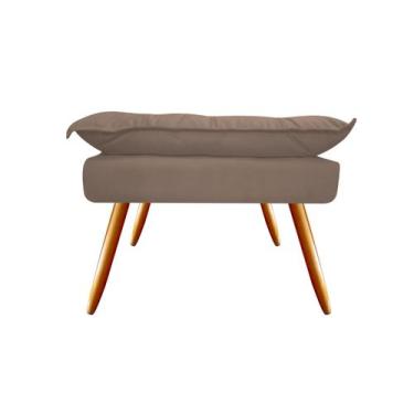 Imagem de Puff Puf Banqueta Decorativa Opala Retangular Suede Capuccino Pés Made