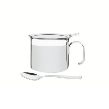 Imagem de Açucareiro Buena com Alça e Colher em Aço Inox 8 cm 350 ml Tramontina 