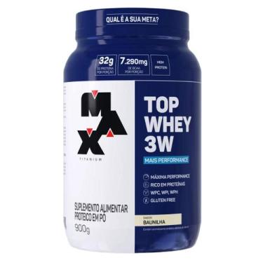 Imagem de Top Whey Protein 3w 900g Pote Isolado Conc Hid Max Titanium, Baunilha