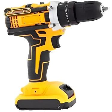 Imagem de Furadeira Parafusadeira 48V Sem Fio 2 Baterias Amarela - Shop Mix
