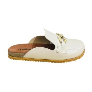 Imagem de Sapato Mule Moleca Napa Feminino Casual, Branco, Off, 38