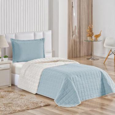 Imagem de Cobre leito soft matelado solteiro 2 peças - mayra enxovais, Azul