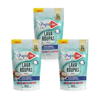 Imagem de Kit com 3 Lava Roupas Líquido de Coco Profisse In 900ml