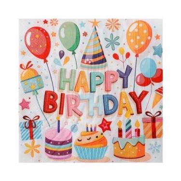 Imagem de Guardanapos De Papel Descartáveis Impressos De Feliz Aniversário 20pcs