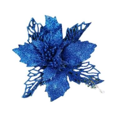 Imagem de Flores Artificiais Ocas Com Glitter Multicoloridas De 15CM Para Decora