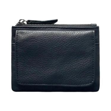 Imagem de Carteira De Couro Slim RFID Para Homens, Pequeno Porta-Cartões De Créd