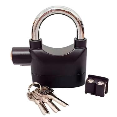 Imagem de Cadeado Trava Alarme Sonoro Anti Furto Sensor Sonoro - Segurança Extra Para Bicicletas, Motos E Residências