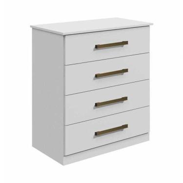 Imagem de Cômoda Para Quarto 4 Gavetas - Rubi-branco - Móveis Leifer
