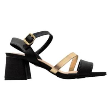 Imagem de sandalia salto grosso modare napa tira metalizada-Feminino