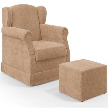 Imagem de Poltrona De Amamentação Com Balanço E Puff Elisa P02 Bouclê Mostarda -