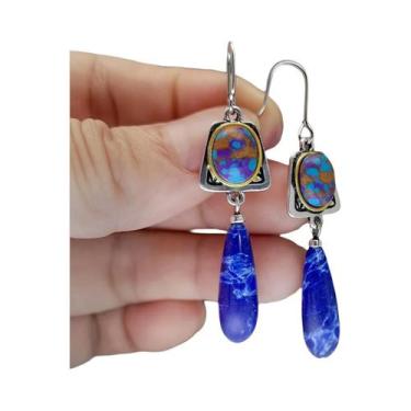 Imagem de 1 par de brincos boho em forma de lágrima  brincos de gancho boêmios c