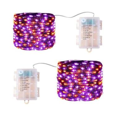 Imagem de Luzes De Cordão LED Para Halloween 5M/10M/20M Roxo Laranja Para Decora