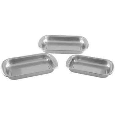 Imagem de Jogo de Assadeiras Tramontina Cosmos em Aço Inox com 3 Peças, Inox