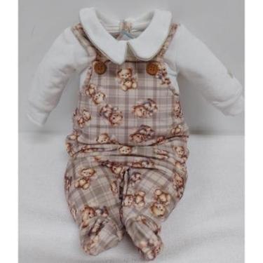 Imagem de Macacão Jardineira Plush Bebê Menino Inverno LessaKids B9267-Masculino