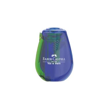 Imagem de Apontador com Depósito Faber-Castell Vai e Vem com Mecanismo Que Não Trava para Destros e Canhotos Azul