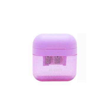 Imagem de Apontador Duplo com Depósito Acrilex Lilás com Dois Furos para Lápis Padrão e Jumbo