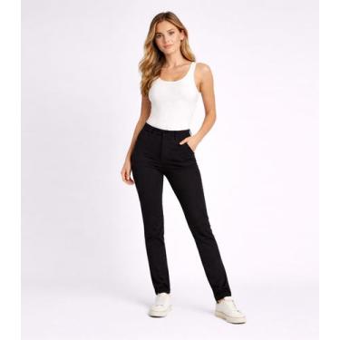 Imagem de Calça Social Feminina Em Bengaline Sea Surf Preto, G, Preto