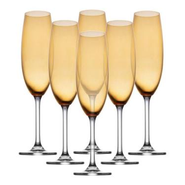 Imagem de Jogo 6 taças Gastro champanhe cristal âmbar 220ml -Bohemia, 3 meses po
