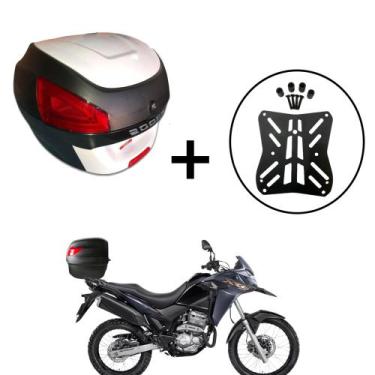 Imagem de Baú para moto Awa Proos 29 Litros + Suporte Superior Xre 300, Branco