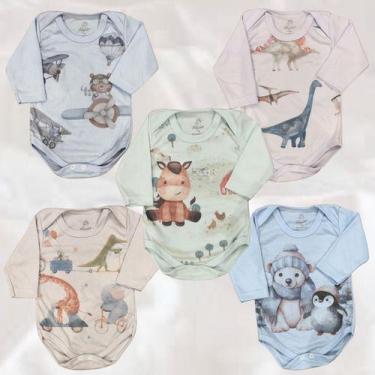 Imagem de Kit 10 Bodies M/longa Bebê Menino Estampado Digital Alyaht -, Multicol