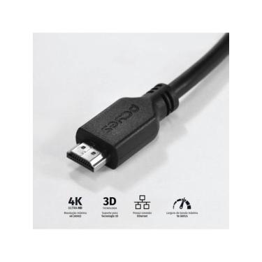 Imagem de Cabo Hdmi 2.0 4k 30awg Cobre Puro 3 Metros - Phm20-3 - PCYES