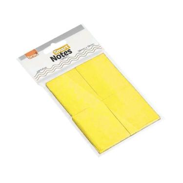 Imagem de Bloco Adesivo BRW Smart Notes Neon com 400 Folhas para Anotações Tamanho 38 X 51MM Amarelo