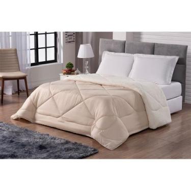 Imagem de Cobertor Sherpa Sweet Dupla Face Tamanho Queen Bege e Palha Casa Dona